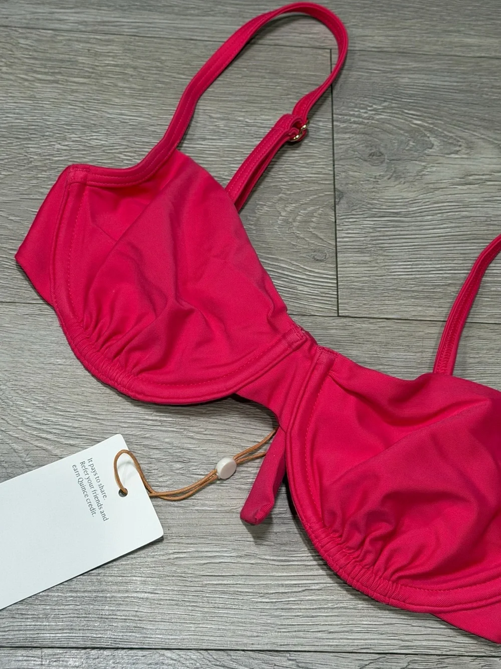 Quince Italian Hot Pink Underwire Bikini Top